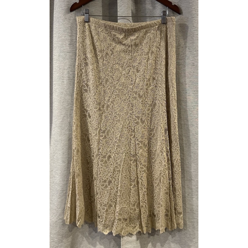 Y2K‎ Lace Floral Maxi Skirt Womens Size Medium Cottagecore Granny